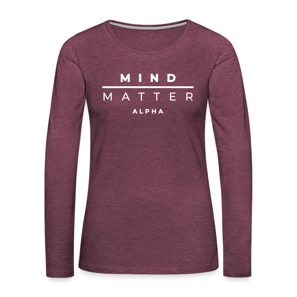 MM Alpha- Women's Premium Long Sleeve T-Shirt - heather burgundy