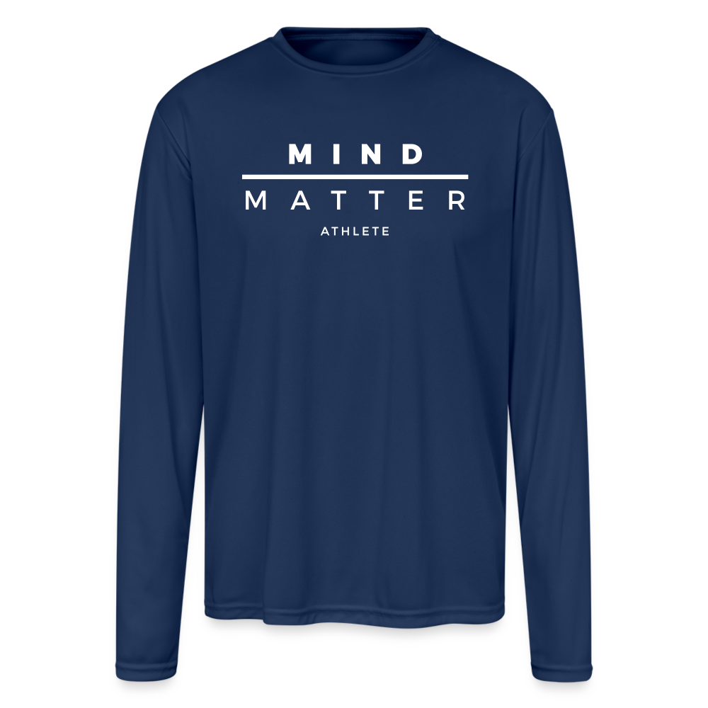 MM Athlete - Men's Moisture Wicking Performance Long Sleeve T-Shirt - navy