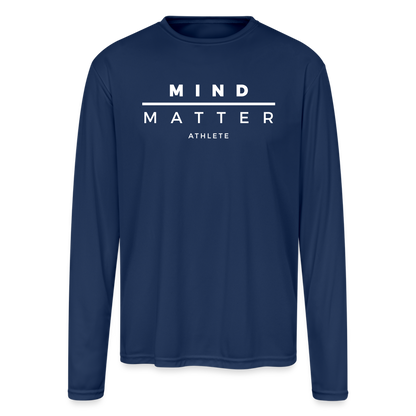 MM Athlete - Men's Moisture Wicking Performance Long Sleeve T-Shirt - navy