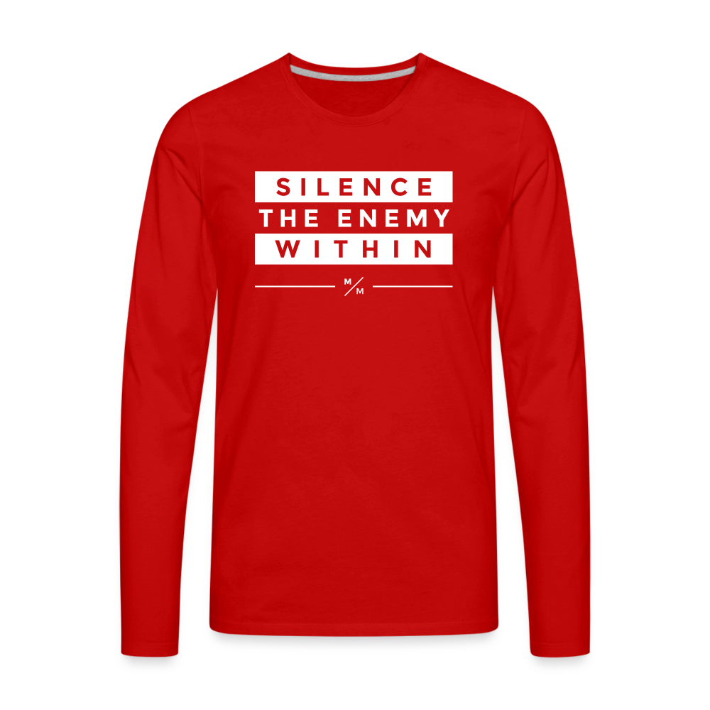 Silence The Enemy Within- Men's Premium Long Sleeve T-Shirt - red