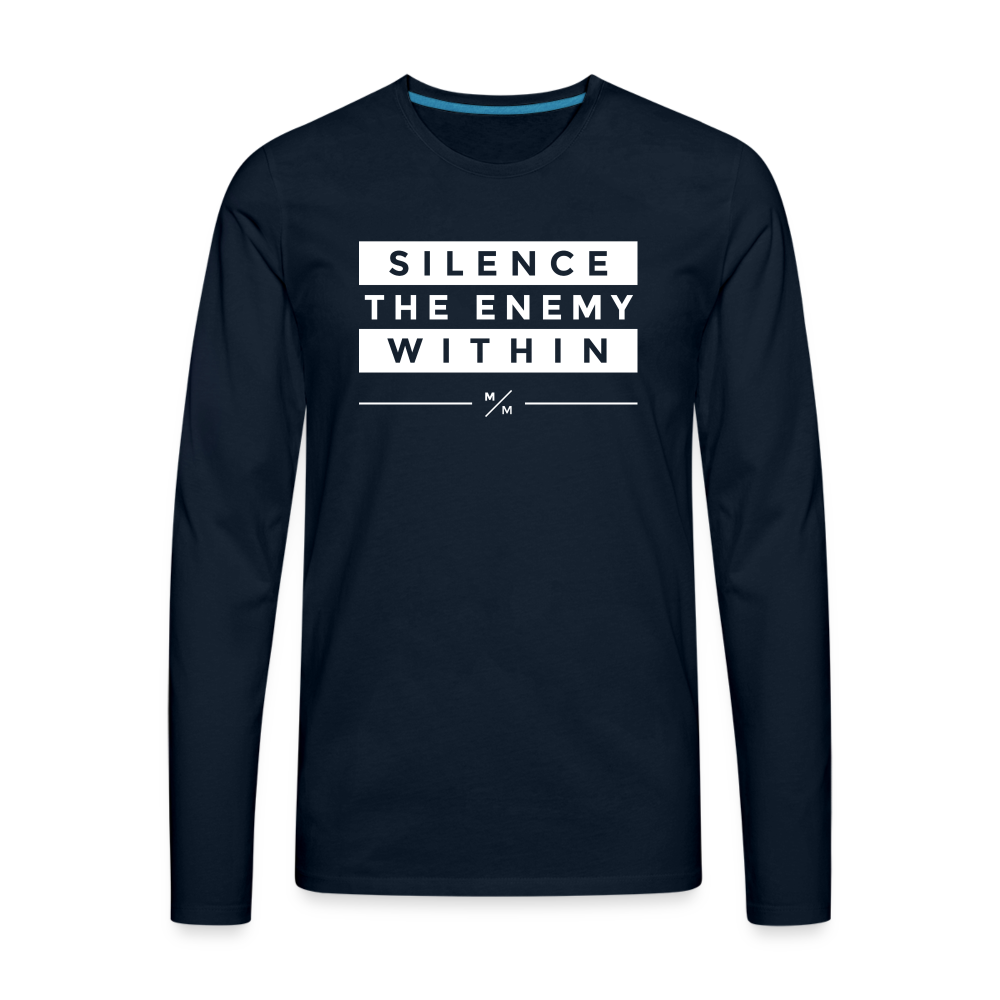 Silence The Enemy Within- Men's Premium Long Sleeve T-Shirt - deep navy