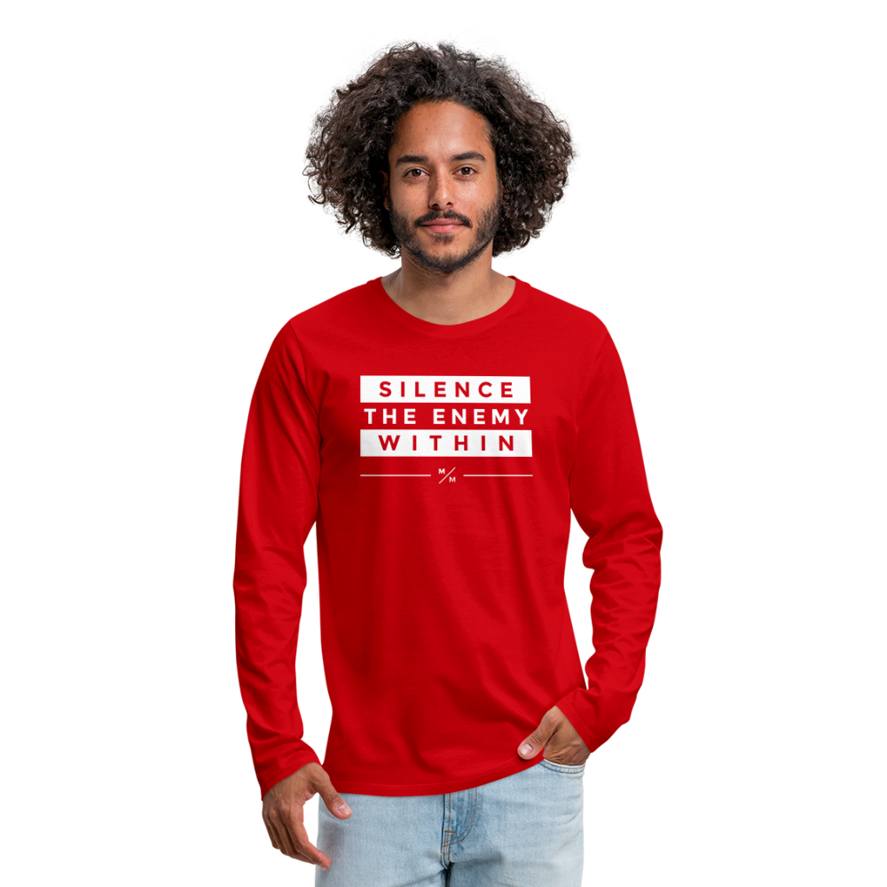 Silence The Enemy Within- Men's Premium Long Sleeve T-Shirt - red