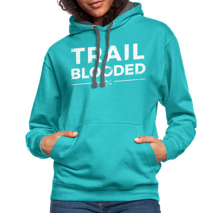 Trail Blooded- Unisex Contrast Hoodie - scuba blue/asphalt