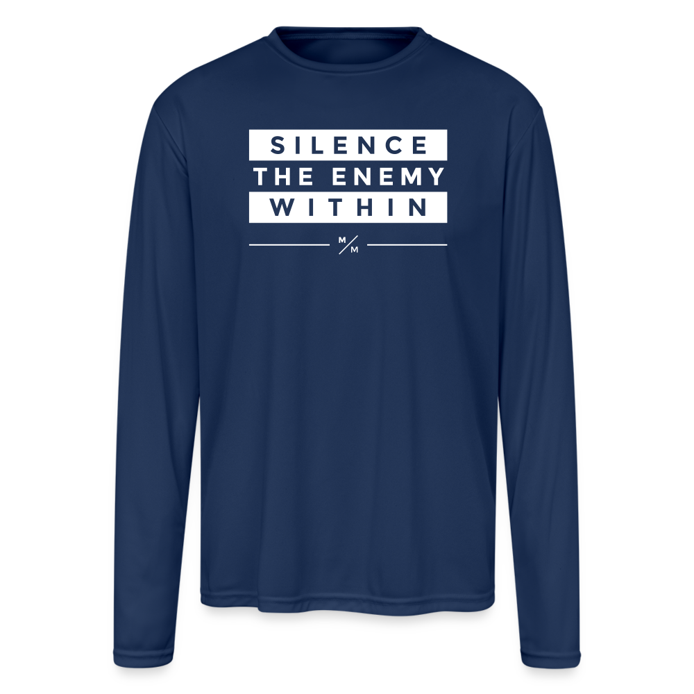 Silence the enemy within - Men's Moisture Wicking Performance Long Sleeve T-Shirt - navy