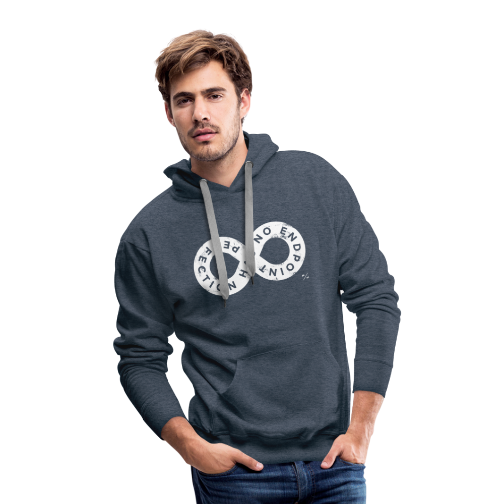 Perfection Has No Endpoint- Men’s Premium Hoodie - heather denim