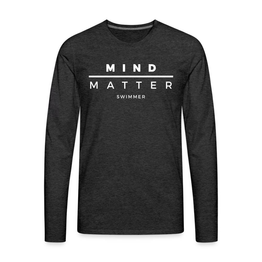 MM Swimmer- Men's Premium Long Sleeve T-Shirt - charcoal grey