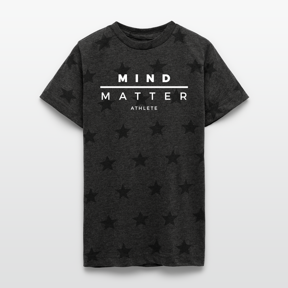 MM Athlete - Kid's 5 Star Print T-Shirt - charcoal star 