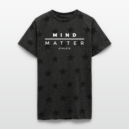 MM Athlete - Kid's 5 Star Print T-Shirt - charcoal star 
