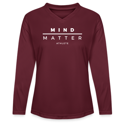 MM Athlete - Ladies' Zone Performance Long-Sleeve T-Shirt - maroon 
