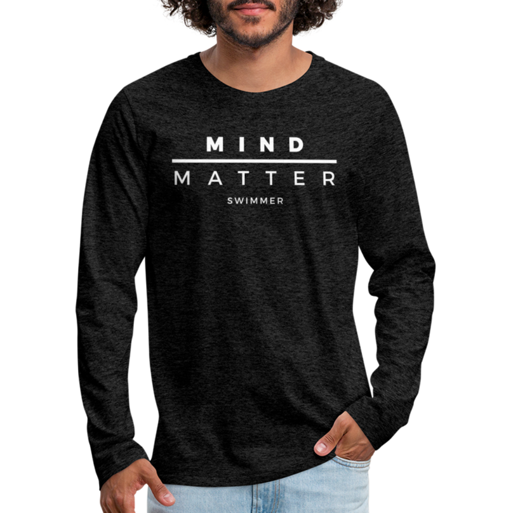 MM Swimmer- Men's Premium Long Sleeve T-Shirt - charcoal grey