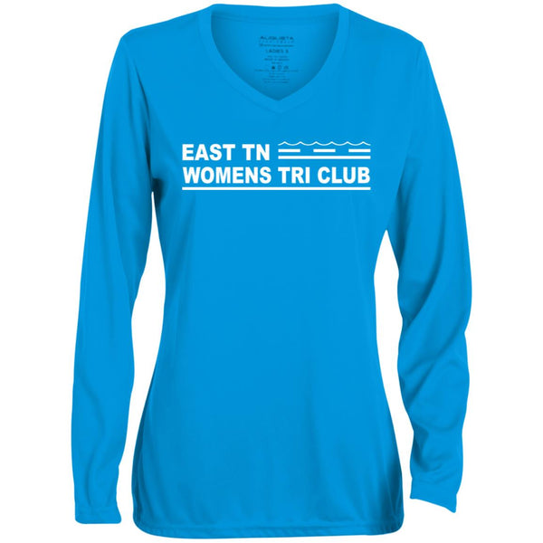 ETN Womens Tri Club- Ladies' Moisture-Wicking Long Sleeve V-Neck Tee