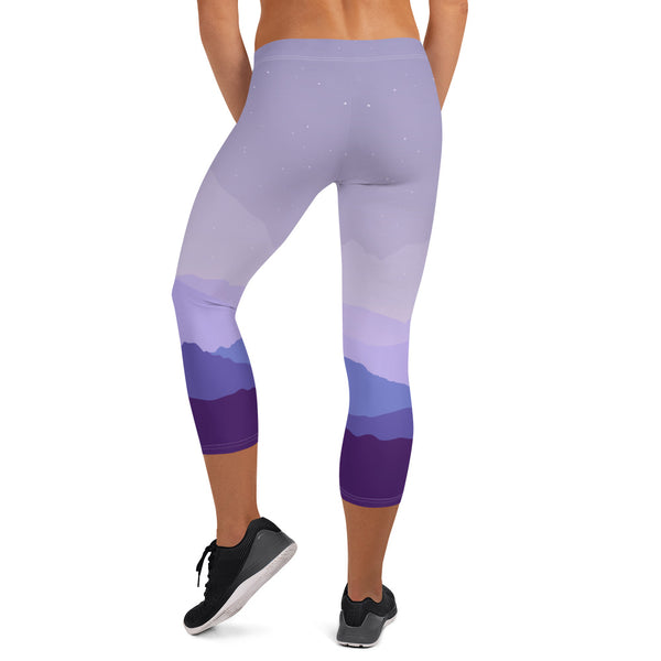 WP Purple Mountains- Capri Leggings