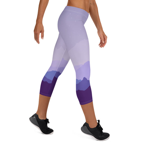 WP Purple Mountains- Capri Leggings