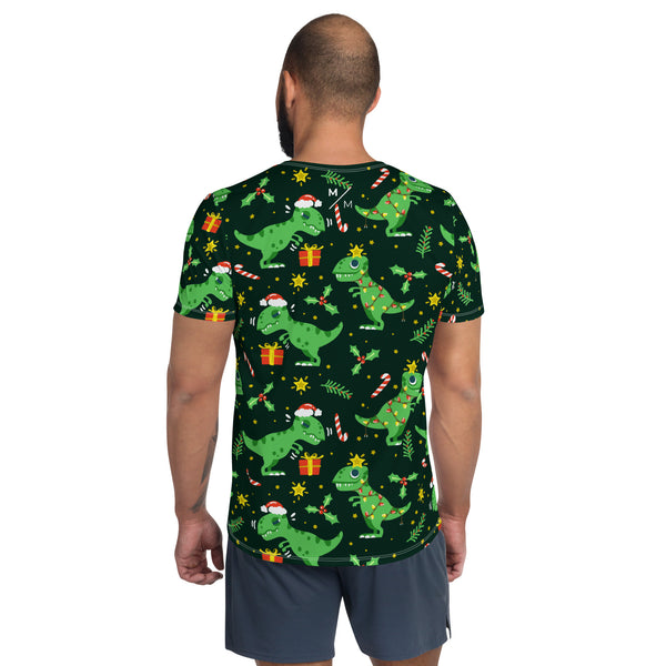 Christmas Dinosaur MM- Men's Athletic T-shirt