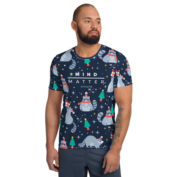 Christmas Raccoon MM- Men's Athletic T-shirt