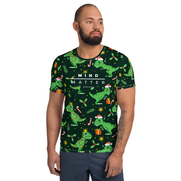 Christmas Dinosaur MM- Men's Athletic T-shirt