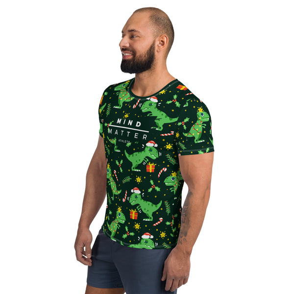 Christmas Dinosaur MM- Men's Athletic T-shirt