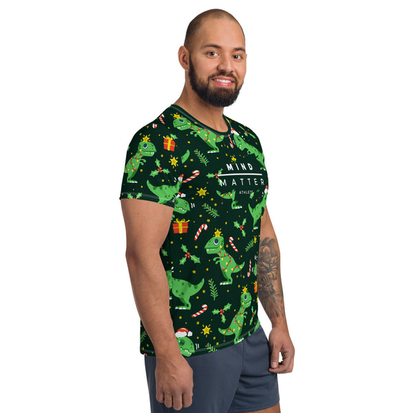 Christmas Dinosaur MM- Men's Athletic T-shirt