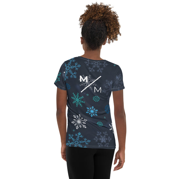 Christmas Snowflake MM- Women's Athletic T-shirt