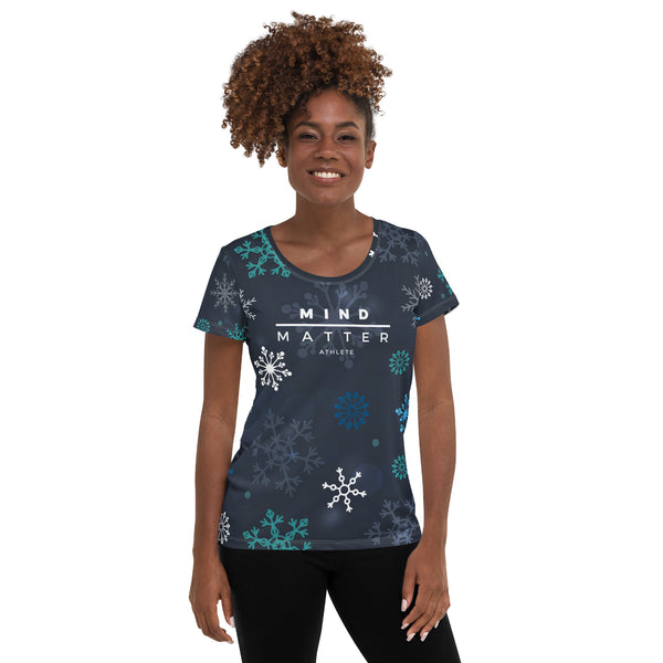 Christmas Snowflake MM- Women's Athletic T-shirt