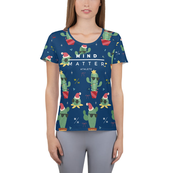 Christmas Cactus MM- Women's Athletic T-shirt