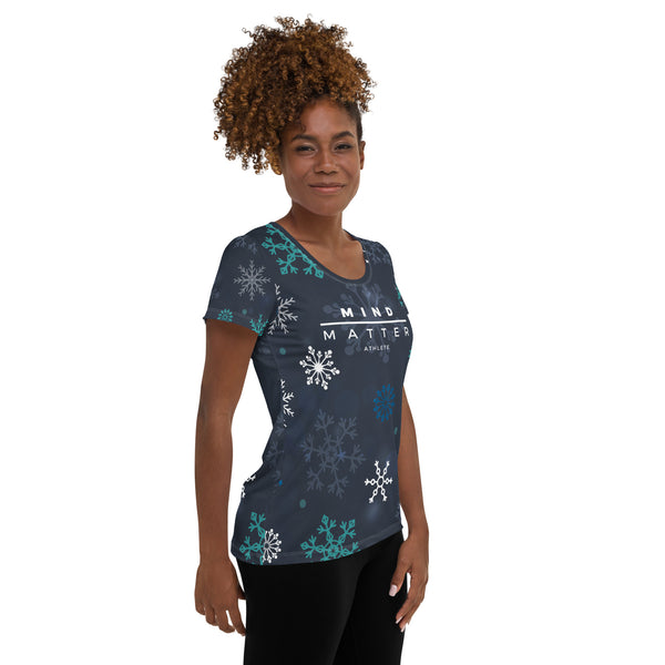 Christmas Snowflake MM- Women's Athletic T-shirt