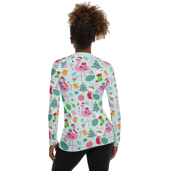 Christmas Flamingos MM- Women's Performance Long Sleeve