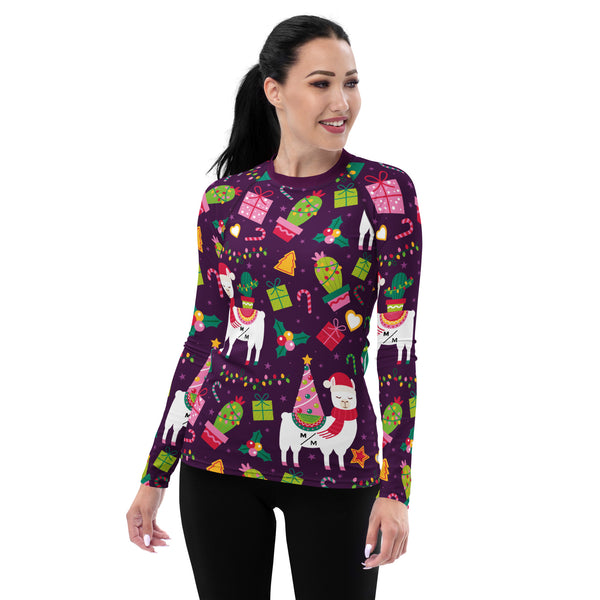 Christmas Llamas MM - Women's Performance Long Sleeve