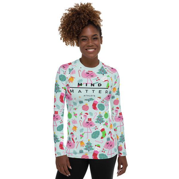 Christmas Flamingos MM- Women's Performance Long Sleeve