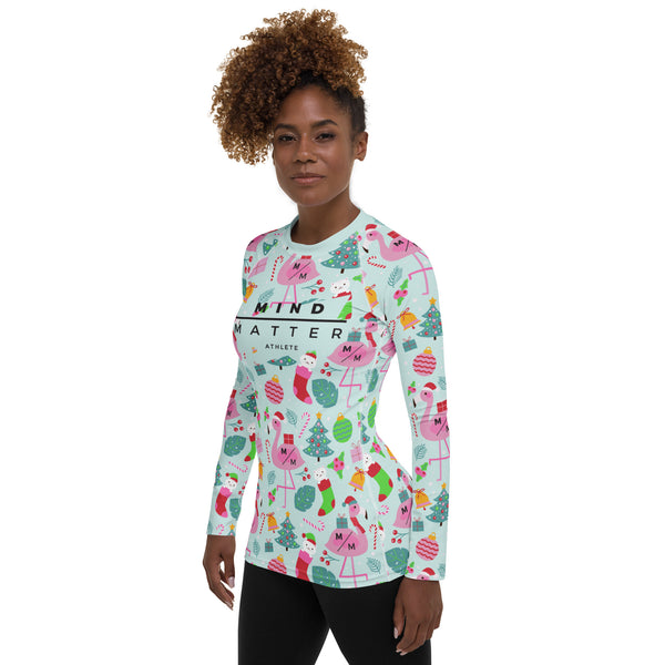 Christmas Flamingos MM- Women's Performance Long Sleeve