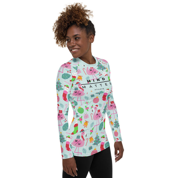 Christmas Flamingos MM- Women's Performance Long Sleeve