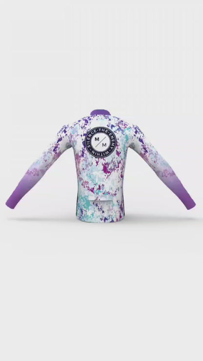 MM Racing - Purple Paint Splash - 1/4 Zip Long Sleeve Running Shirt