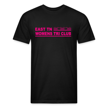 East TN Womens Tri Club Neon Pink- Unisex Fitted Cotton/Poly T-Shirt by Next Level - black