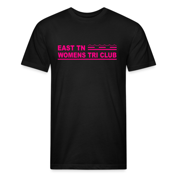 East TN Womens Tri Club Neon Pink- Unisex Fitted Cotton/Poly T-Shirt by Next Level - black