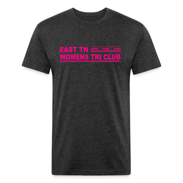 East TN Womens Tri Club Neon Pink- Unisex Fitted Cotton/Poly T-Shirt by Next Level - heather black