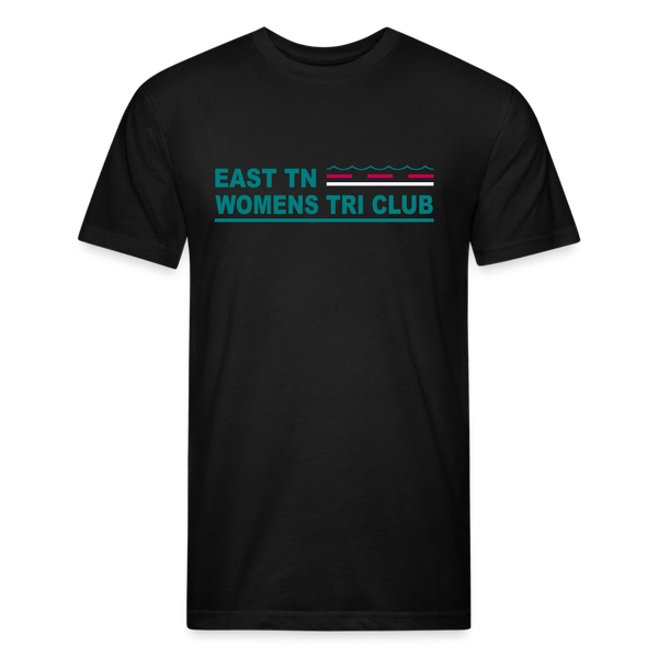 East TN Womens Tri Club Teal/Pink/White- Unisex Fitted Cotton/Poly T-Shirt by Next Level - black
