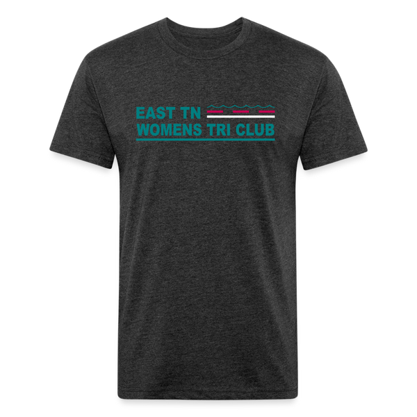 East TN Womens Tri Club Teal/Pink/White- Unisex Fitted Cotton/Poly T-Shirt by Next Level - heather black