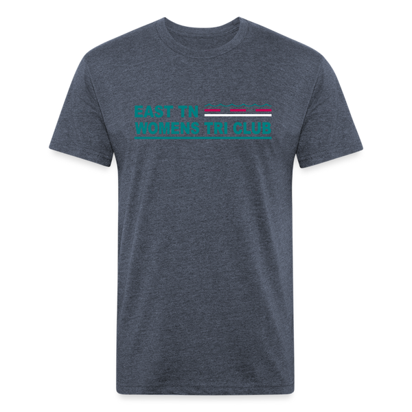 East TN Womens Tri Club Teal/Pink/White- Unisex Fitted Cotton/Poly T-Shirt by Next Level - heather navy