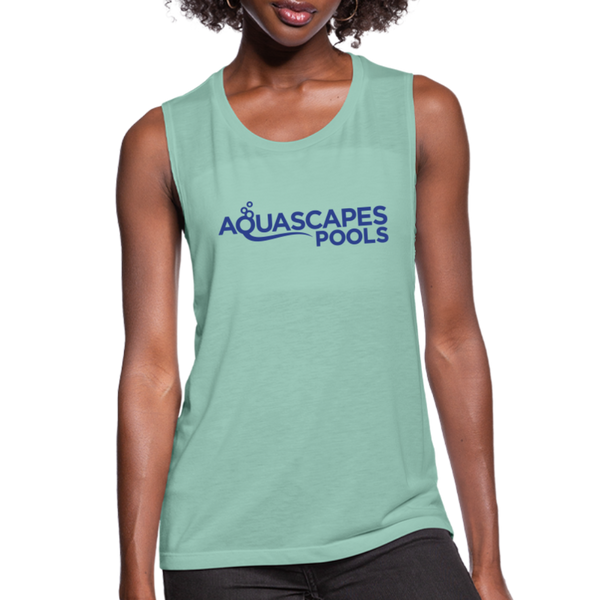 Aquascapes- Women's Flowy Muscle Tank by Bella - dusty mint blue