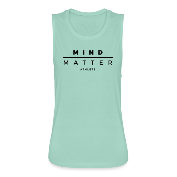 MM Athlete- Women's Flowy Muscle Tank - dusty mint blue