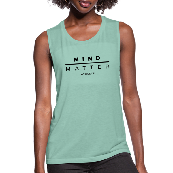 MM Athlete- Women's Flowy Muscle Tank - dusty mint blue