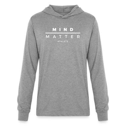 MM Athlete White- Unisex Long Sleeve Hoodie Shirt - heather grey