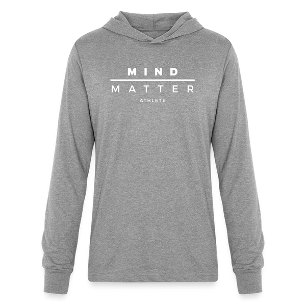 MM Athlete White- Unisex Long Sleeve Hoodie Shirt - heather grey