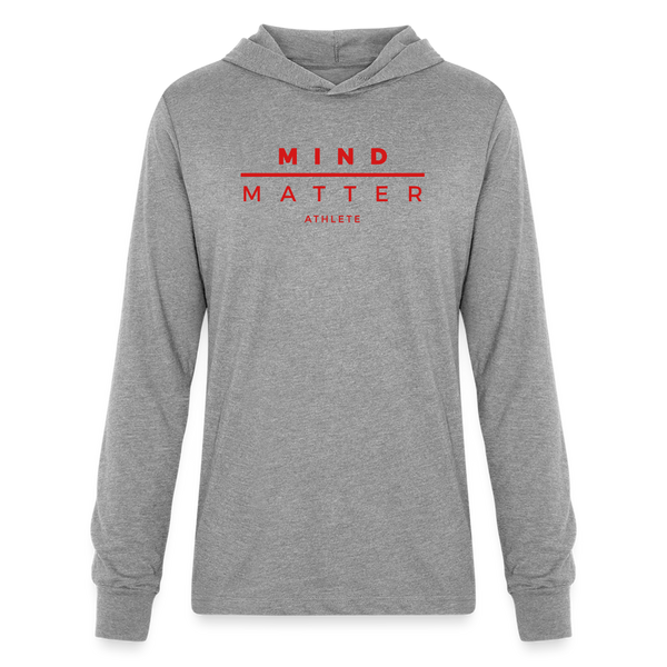 MM Athlete Red- Unisex Long Sleeve Hoodie Shirt - heather grey