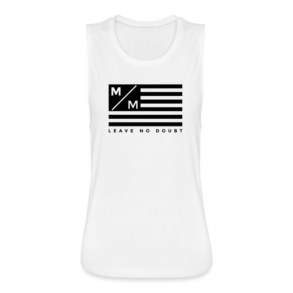 MM Flag- Women's Flowy Muscle Tank - white