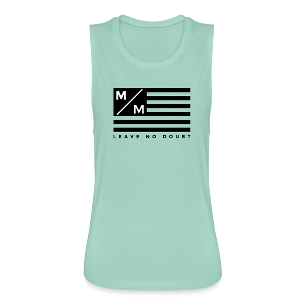 MM Flag- Women's Flowy Muscle Tank - dusty mint blue