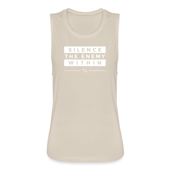 Silence the Enemy- Women's Flowy Muscle Tank - dust