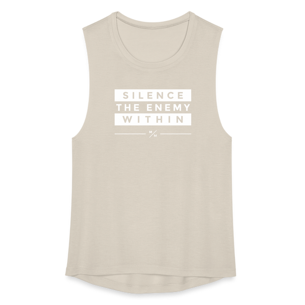 Silence the Enemy- Women's Flowy Muscle Tank - dust