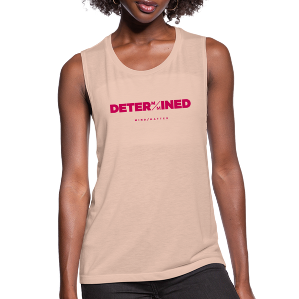 Determined- Women's Flowy Muscle Tank - peach
