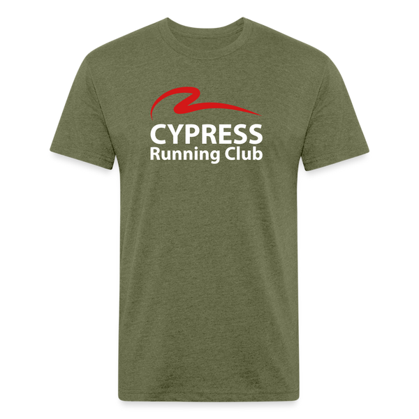 CRC Red- UNISEX Fitted Cotton/Poly T-Shirt - heather military green